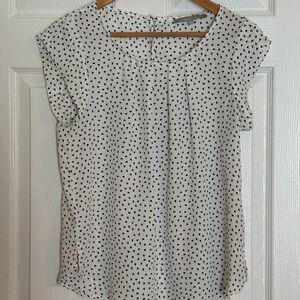 Size small Sweet Rain White Blouse with Black Triangle Pattern women